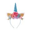 Nishine - Diadema de unicornio con purpurina, diseño de flores