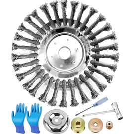 Weed Brush Cutter, Universal Wild Herb Brush for Brush Cutters, 25.4 mm Bore Wire Brush for Brush Cutter, Weed Removal, Grass Trimmer, Wild Herb Brush for Gardens, Lawns (10 Inches)