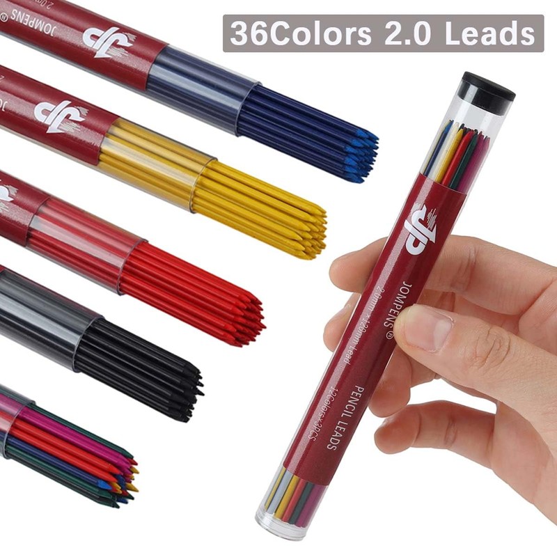 MROOFUL 2.0mm Pencil Lead Refills，2B ，Colorful 2mm Mechanical Pencil Graphite