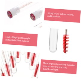 FRCOLOR Lash Spoolie Tube 10pcs Eyelash Mascara Brush Wands Portable Eyelash Comb for Professional Beauty Salons