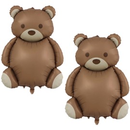 35 Inch Brown Bear Balloons Cartoon Large Little Bear Foil Balloons Matte for Home Decor Jungle Theme Party Supplies Baby Shower and Birthday Decoration