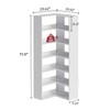 oneinmil Bookcase 6 Tiers with Baffles, Large Corner Bookshelf, 23.62"