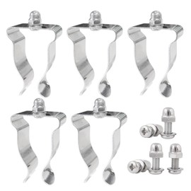 Basement Window Well Cover Spring Clips Hardware Kit for Basement Courtyard Exterior Window Well, 2.3'' x 1.5'' x 0.8'', 5 PCS, Stainless Steel