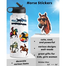 100 Pcs Horse Stickers for Kids Girls Women, Cool Horse Party Favors & Decorations Gifts, Waterproof Stickers for Water Bottle Laptop Scrapbook