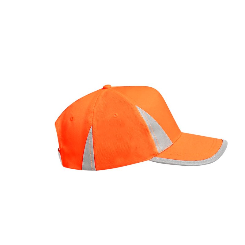 BLUECHOLON 5 Panel Polyester High Vis Adjustable Sports Hat Neon