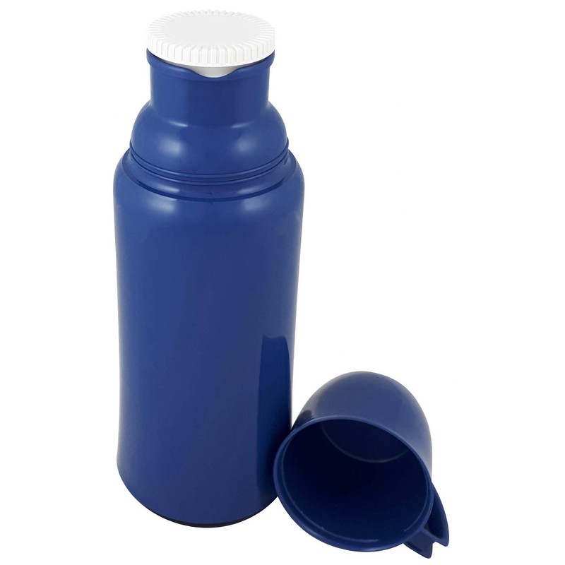 Helios Elegance Plastic Vacuum Jug, Dove Blue, 1.0 Litre