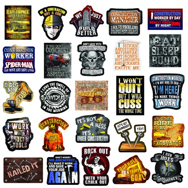 Construction Stickers – Vinyl Hard hat Stickers are Perfect for