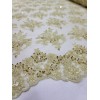 divastyletextiles Pale Yellow Wedding Prom Formal Beaded Lace Fabric -