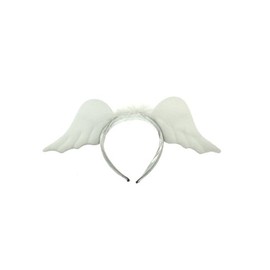 Zac's Alter Ego White Angel Wings on Silver Headband One Size for Women/Girls, Hairband for Fancy Dress & Parties
