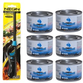 Fancy Heat 2.5 Hour Methanol Gel Chafing Fuel with Lighter (Pack of 6)
