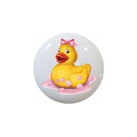 Generic Rubber Ducky Duck Girl in Pink KNOB from The Ducks Collection - 1.5"" Ceramic Cabinet Dresser Drawer Pull Knobs