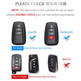 OFFCURVE for Toyota Key Fob Cover Premium Soft TPU Car Key Case Key Holder Fit for 2018-2022 Toyota RAV4 Camry Corolla Avalon C-HR Prius GT86 Highlander Car Smart Key Accessories
