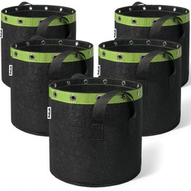 POTLAB® 3 Gallon Grow Bags (5-Pack),Low Stress Training Fabric Pots with Handles,Garden Bags to Grow Vegetables