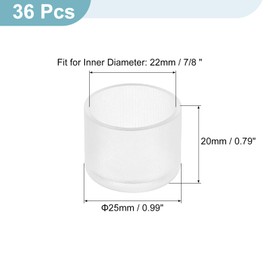 sourcing map 36Pcs Chair Leg Caps, 22mm (7/8 Inch) Non-Marking PVC Chair Leg Tips Non-Slip Chair Leg Floor Protectors Round Table Covers End Caps for Furniture, Transparent
