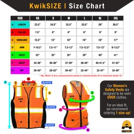 KwikSafety - Charlotte, NC - FIRST LADY Safety Vest for Women [2 PACK] Snug-Fit, 9 Pockets Class 2 High Visibility Reflective ANSI OSHA Fitted Construction Work PPE/Orange Small