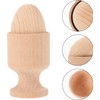 LATRAT Wooden Egg with Cup Egg Holder with Unfinished Wooden