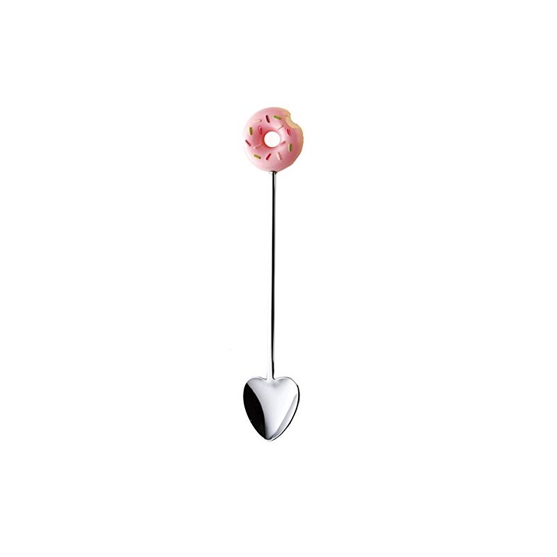 Takakuwa Metal Donut Heart Spoon, Pink 401611