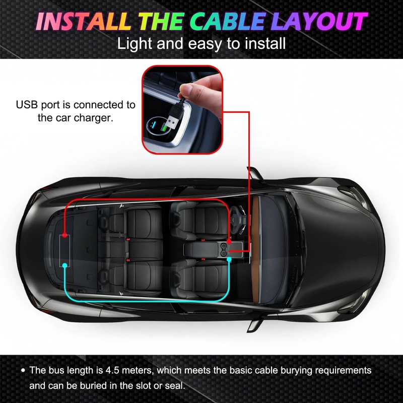 MaxEarn Car LED Sign, 37.4 x 9.2 cm Flexible LED