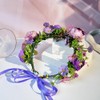 Elandy Boho Flower Headband with Adjustable Ribbon Headpiece Floral Crown