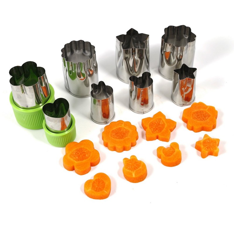 Stainless Steel Vegetable Cutter Shapes Set, Mini Cookie Mold Bread