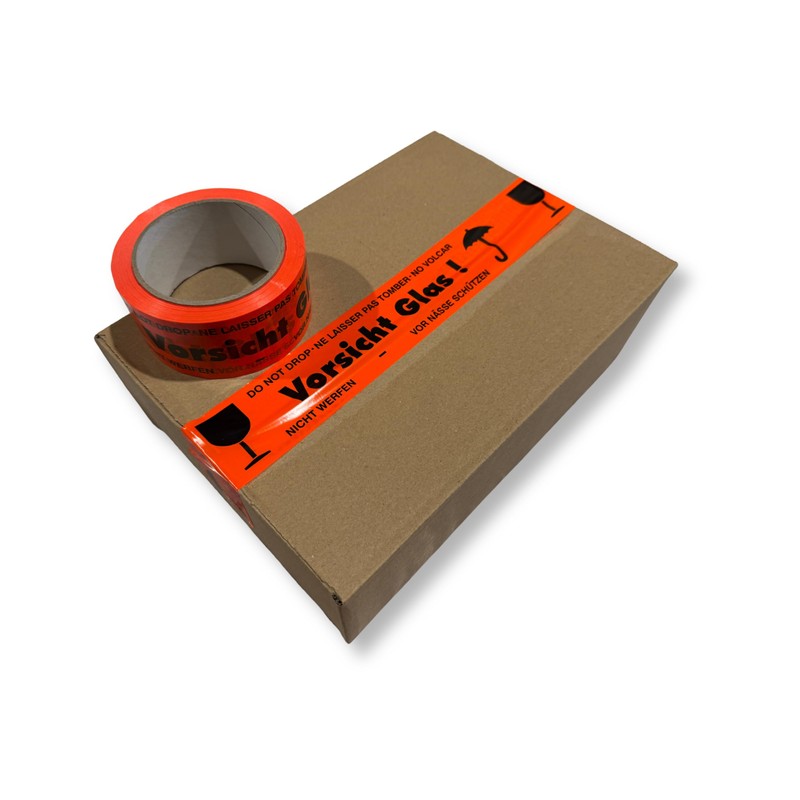 gws Caution Glass Notice Tape 6 Rolls Hallway Orange PVC
