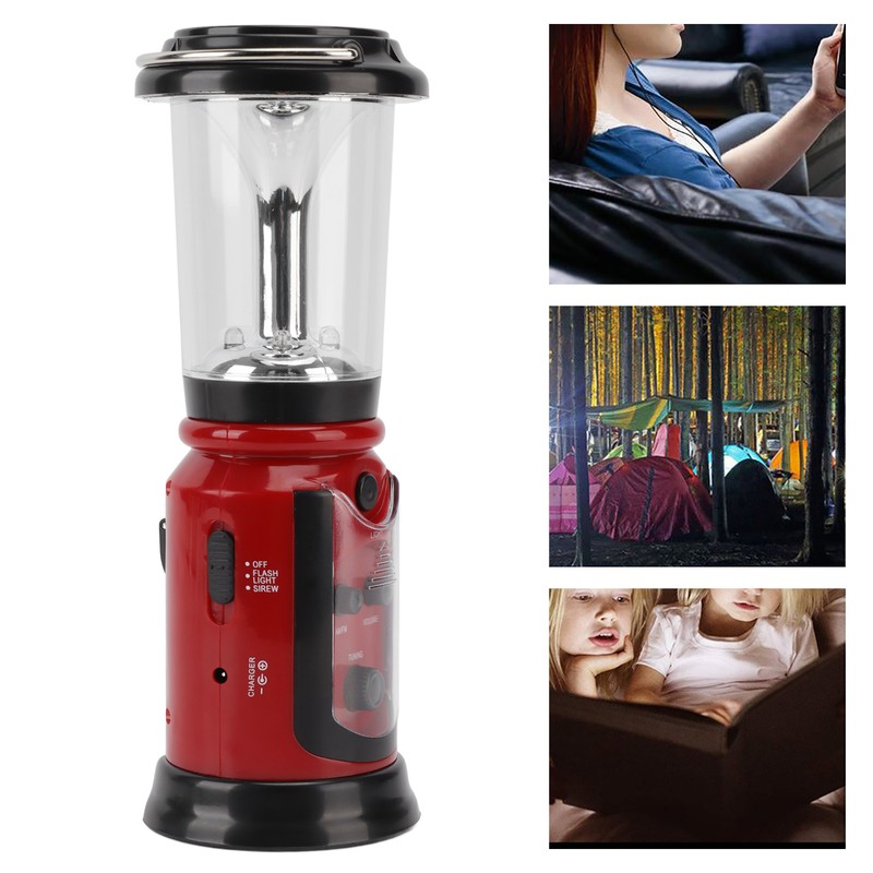 Radio Lantern Hand Crank USB Rechargeable Multi Functional AM FM