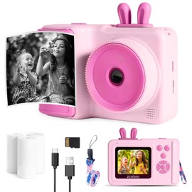 Kids Camera Instant Print Photo, Children Digital Video Camcorder Camera, Instant Camera for Kids Toddler Camera Kid Portable Toy, Chritmas Birthday Festival Gift for Girls Boys 3-12 Year Old Pink