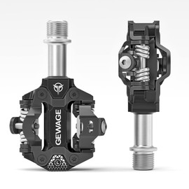 GEWAGE Click Pedals MTB Pedals - CNC Machined Aluminium, Double-Sided SPD System, Adjustable Release Hardness, Compatible with Shimano SPD Systems, 365 g Lightweight, Ideal for Mountainbi (Black)