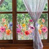 NXUEBDU Static Cling Flower Window Decals, Double-Sided Floral Clings, Removable