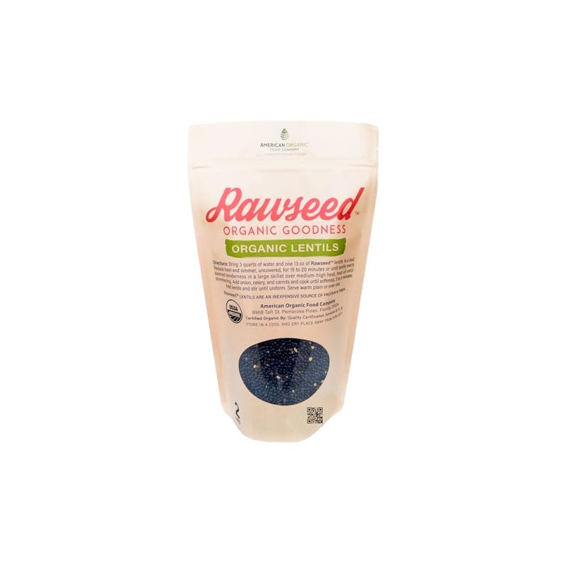 Rawseed Organic Certified Black Lentils 2 lbs 2 Pack (4