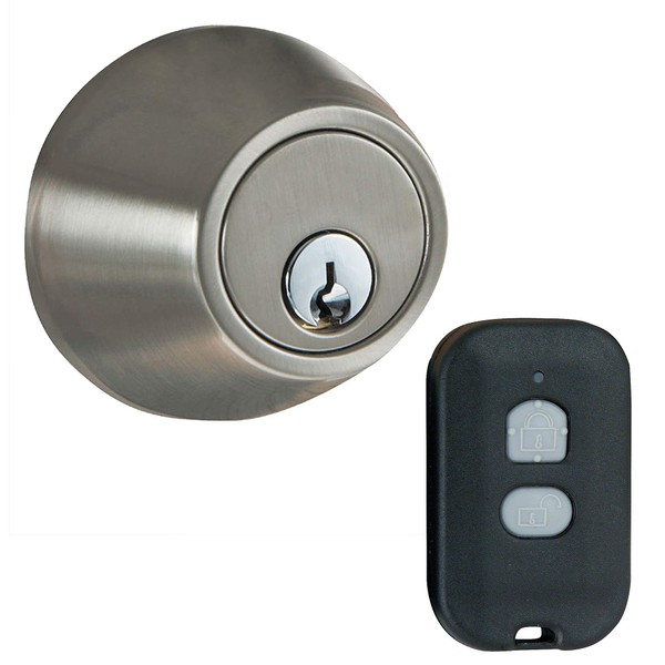 MiLocks WF-02SN Digital Deadbolt Door Lock with Keyless Entry via Remote Control for Exterior Doors, Satin Nickel