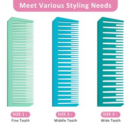 Strähnenkamm Haarkamm 3 Größen Schwanzkamm für Friseursalon, Professionelle Antistatische Friseurkammzähne Rattail Comb für Haare, Stielkamm Nadelstielkamm für Männer Frauen Friseursalon