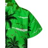KING KAMEHA Funky Hawaiian Shirt, Shortsleeve, Beach, Green, S