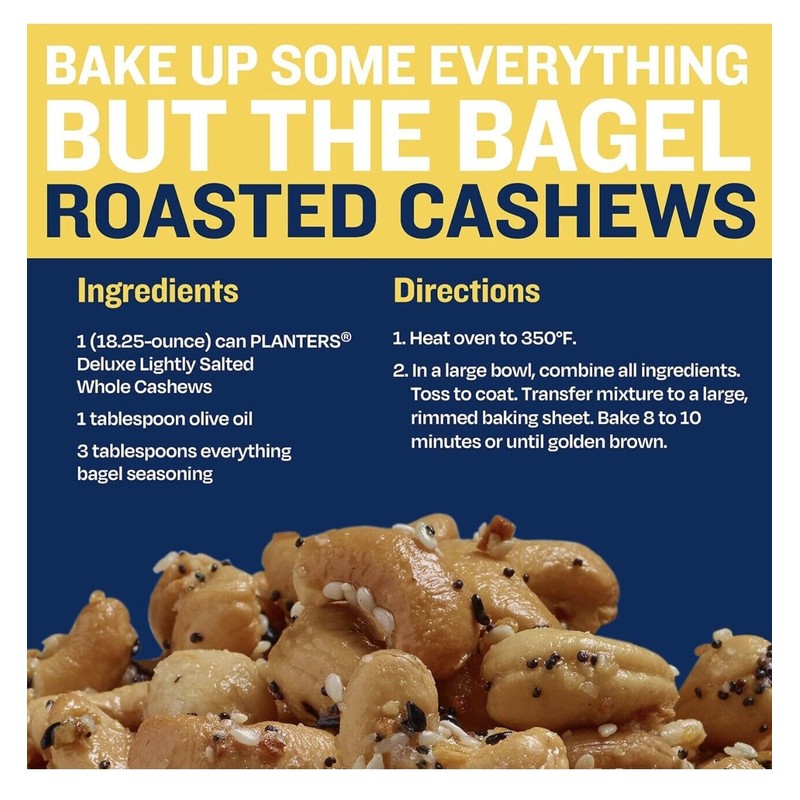 Planter's PLANTERS Deluxe Salted Whole Cashews, Party Snacks, Plant-Based Protein