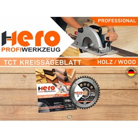HERO Circular Saw Blade 190 x 30/20 mm 40 Teeth Carbide Saw Blade TCT Replacement Saw Blade for Woodworking Soft & Hardwood, Non-Ferrous Metals Universal Hand Saw, Mitre Saw, Table Saw, Chop Saw