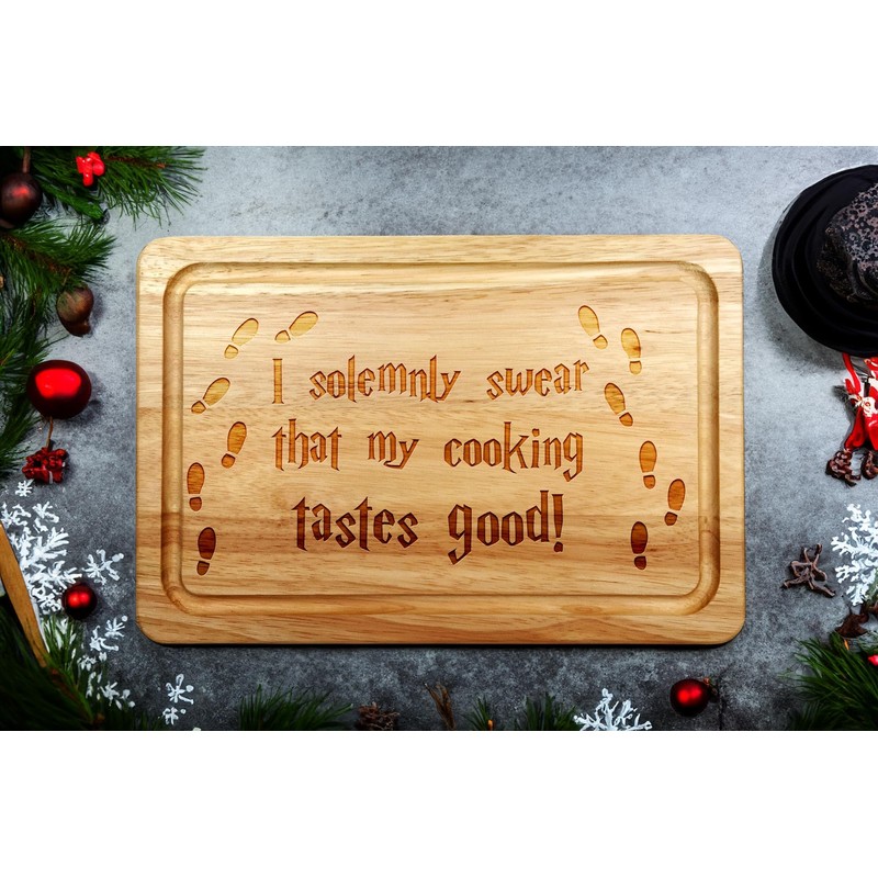 I Solemnly Swear That My Cooking Tastes Good Chopping Board