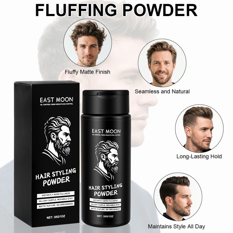 Beugo Hair Styling Powder and Comb, 30g Texturizing & Volumizing