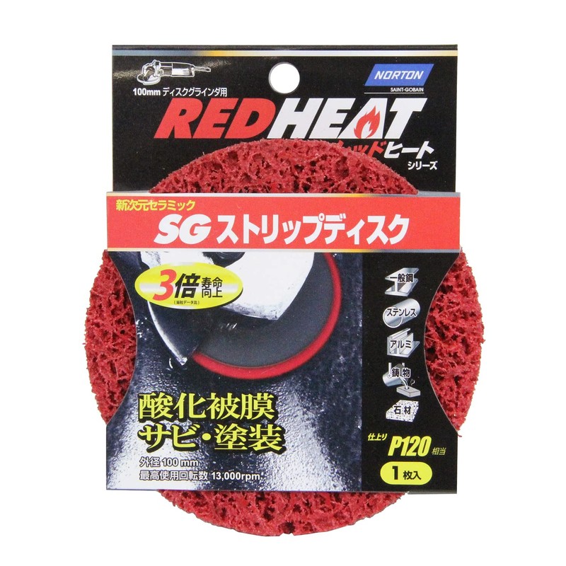 Norton RED HEAT SG Strip Disc P120 1
