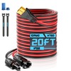 10AWG 20FT XT60 Solar Charging Cable, GIBBAB Solar Panel Connector