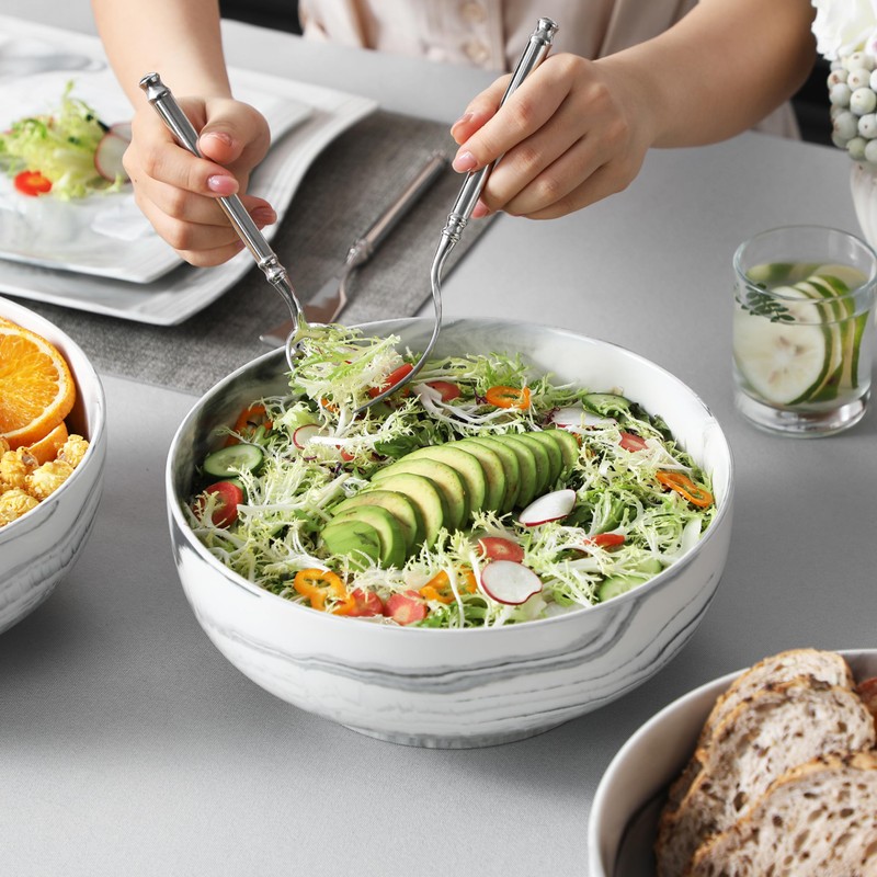 MALACASA Salad Bowls, 114 OZ(10") Extra Large Serving Bowls Set