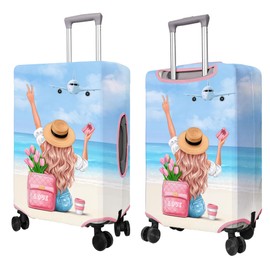 PtRug Travel Luggage Cover Suitcase Protector Fits 18-32 Inch Wheel Covers PatternedTravel Related Items Flower Luggage Protector Elastic L