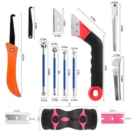 Jiahuili Grout Removal Tool Kit & Razor Scraper Set - 26PC Professional Tile Cleaning Tools with Diamond-Style Blades, Grout Rake, Angled Heads for Bathroom, Kitchen, Floor