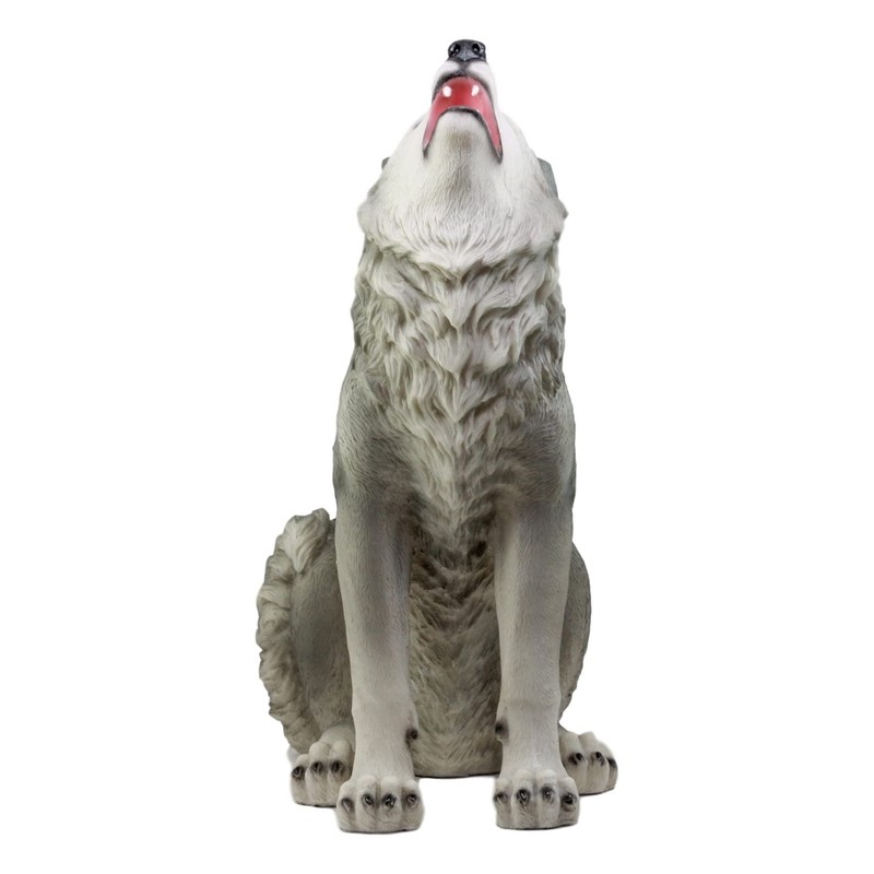 Ebros Gift Tribal Pack Alpha Leader Large Howling Gray Wolf
