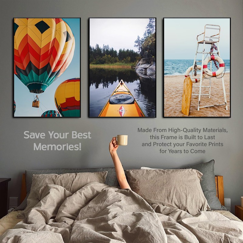 Plexon 24x36 Poster Frame, Large Picture Frame for Wall, Black