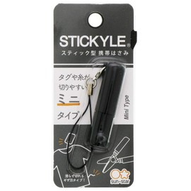 Sunstar S3719731 Stationery Scissors, Portable, Sticky, Mini, Black