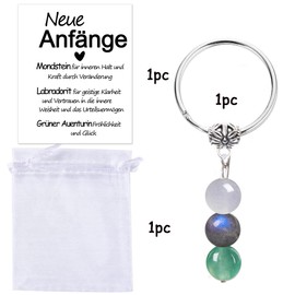 Crystal Gemstone Keyring Gift for New Beginners, New Beginning Gifts for Women, Farewell Gifts for Work Colleagues, Inspirational Encouragement for Recovery After Divorce and Separation, New