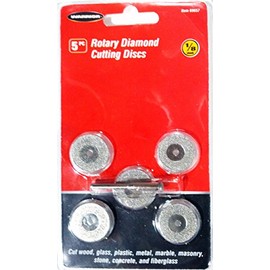 Rotary Diamond Cutting Discs with 1/8" Shank, 5 Pc.