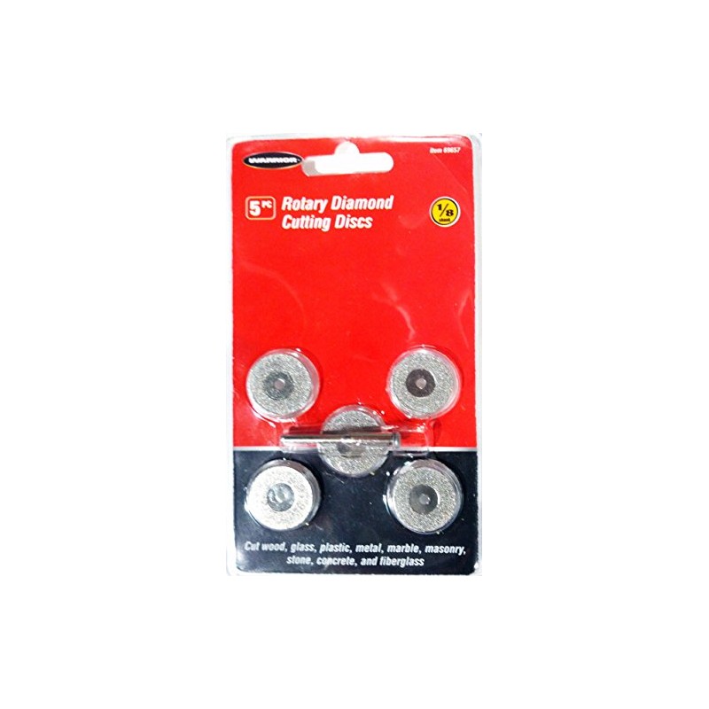 Rotary Diamond Cutting Discs with 1/8" Shank, 5 Pc.