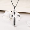 Yonhon Cross Necklace for Men Stainless Steel