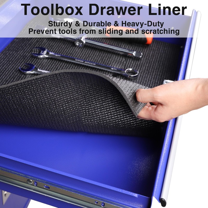 Black Shelf Drawer Liners for Toolbox: 5 MM Thick Non-Slip